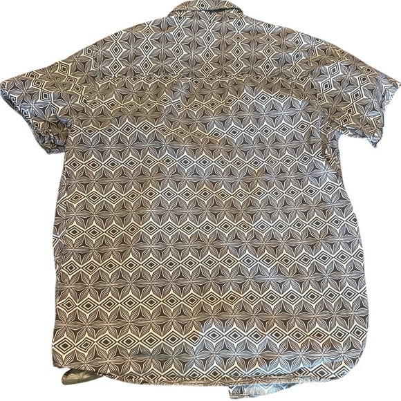 5/$25 Men's Casual Geometric Button-Down Shirt - Black and White - Picture 5 of 5